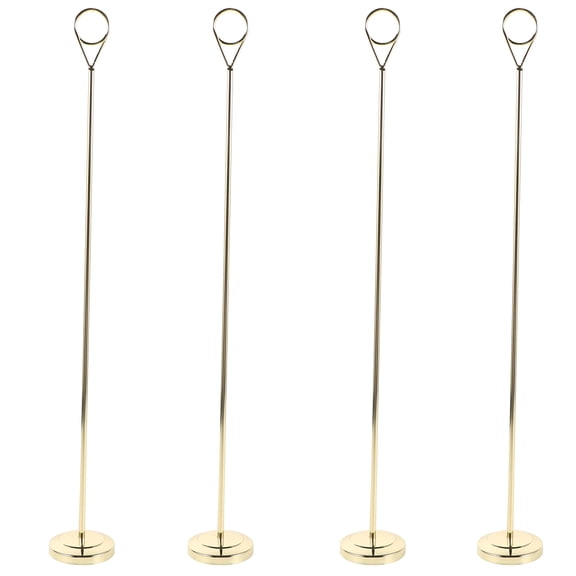 TABLZONE Set of 4 Golden Stainless Steel Place Card Holders for Weddings, Office, Events, Parties - Elegant Name Display