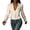White, variant on Collared Textured Shirts For Womens Flare Ruffle Cuff Partial V Neck Blouse Baggy Dressy Business Casual Tops Black 2XL