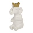 thumbnail image 3 of Sagebrook Home POLYRESIN 14"H ELEPHANT W/ CROWN, WHITE/GOLD, 3 of 3