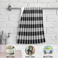 thumbnail image 6 of Coolnut 2 Pieces Black and White Buffalo Plaid Hand Towels Set, Absorbent Soft Skin-Friendly Easy Care Towels for Bathroom Pool Gym Camp Travel College Dorm Hotel 14.4"x28.3" Wash cloth, 6 of 6