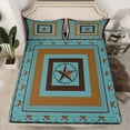 thumbnail image 2 of Castle Fairy Retro Texas Star 4 Pieces Queen Sheet Sets for Female Men,Abstract Stripes Ultra Soft Flat Sheet,Western Vintage Aesthetic Queen Fitted Sheet,Ultra Soft Home Decor, 2 of 7