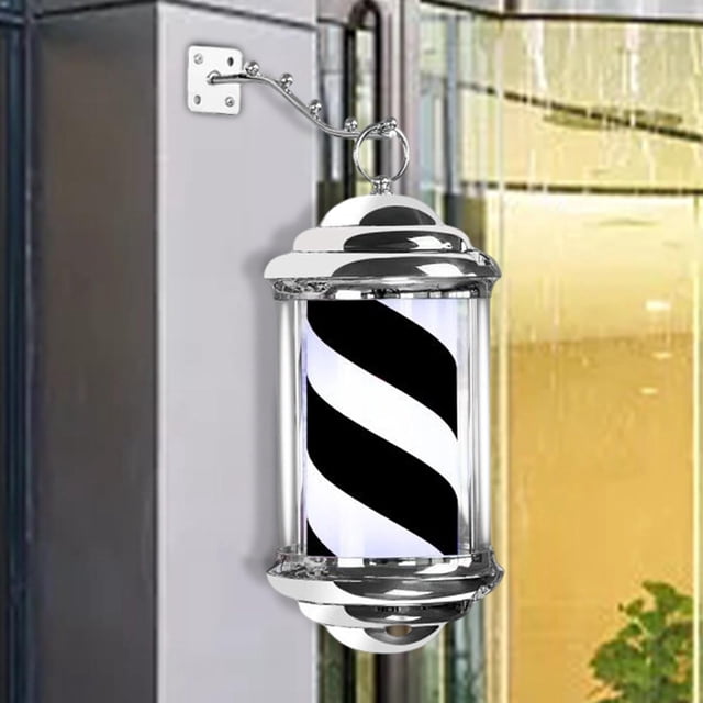 Rain Barber Pole LED Light Rotating Salon Sign Light Stripes for Indoor 32cm