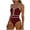 #27-red one piece swimsuit women, variant on UPPADA Womens Cute One Piece Swimsuit Solid Color Spaghetti Straps Swimdress Built In Comfy Bra V Neck Beach Swimsuit Backless Strap Swimwear Black,L
