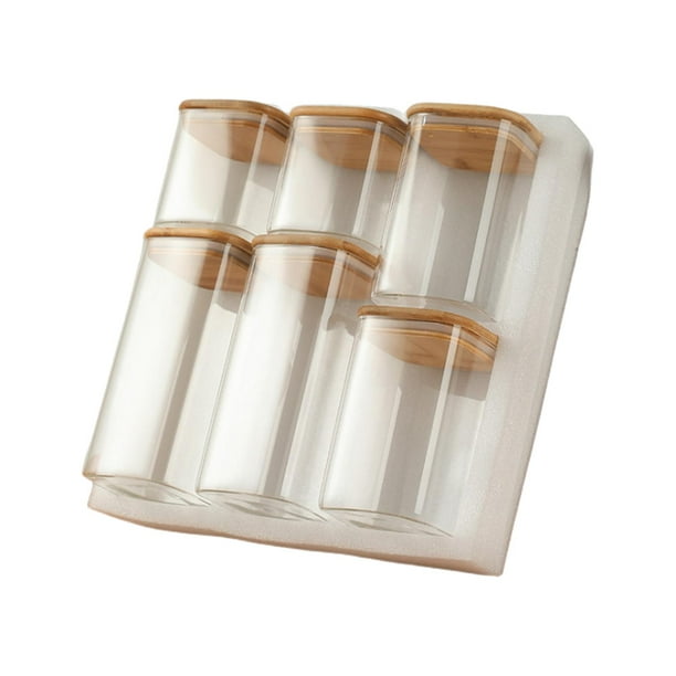 Tarros de vidrio transparente para almacenamiento de alimentos, tapa de bambú, organizador de despensa a prueba de fugas para almacenamiento de té y