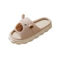thumbnail image 5 of CHUMUD Cute House Linen Slippers - Women's Cartoon Animal Shape Memory Foam Home Slippers, Open Toe Breathable Indoor Slippers, 5 of 5