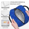 thumbnail image 3 of Honeii Blue Circles Mosaic Print Insulated Lunch Bag Women Reusable Lunch Box with Pocket for Work Picnic Travel -One Size, 3 of 6