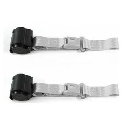 SafeTBoy Standard 3 Point Gray Retractable Bucket Seat Belt Kit with Bracketry & 2 Belts for 1971-1978 AMC Matador