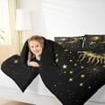 thumbnail image 4 of Manfei Bohemian Moon Sun Bedding Comforter Set, Black Gold Stars Print Twin Comforter Sets, Hippie Tribal Galaxy Reversible Bedding Set, Breathable Home Decor, 2pcs, 4 of 8