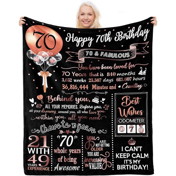 LHSHID 60th Birthday Gifts for Women Men Best 60th Birthday Gift Ideas Happy 60th Birthday Gifts Decorations Women 1963 60th Birthday Blanket Funny 60 Year Old Gifts for Mom Dad Sister 50x60in