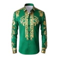 thumbnail image 4 of SOFTCCLO Mens Shirts Casual Western Cowboys Long Sleeve Top Carnival Festive Button Down Lapel Comfortable Shirt for Men Green XL, 4 of 4
