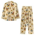 thumbnail image 3 of DISNIMO Women's 2 Piece Pajama Set Rooster Sunflower Printed Long Sleeve Sleepwear Soft Comfy Pj Ladies Lounge Sets Button Down Nightwear with Long Pants, XL, 3 of 7