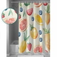 thumbnail image 3 of Summer Fruits Shower Curtains for Bathroom Waterproof Fabric Bath Curtains Decor Bath Tub Curtain Yellow Red Blue Watercolor Decorative Shower Curtain Sets with 12 Hooks, 72x72 Inch, 3 of 6