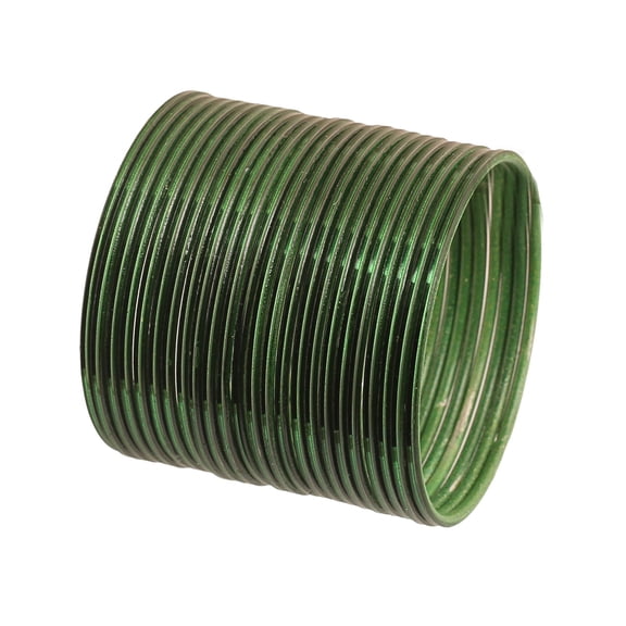 Sunsoul By Touchstone "Colorful Bangle Collection" Pretty Attractive Look Emerald Green Textured Color Indian Bollywood Designer Jewelry Metal Bangle Bracelets For Women. Set Of 24.