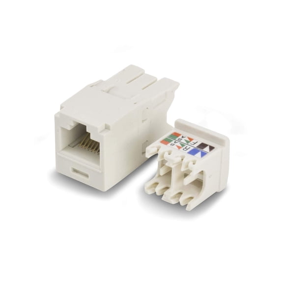 Jack Panduit Mini-Com TX6 Plus Gigacanal Cat6, color blanquecino