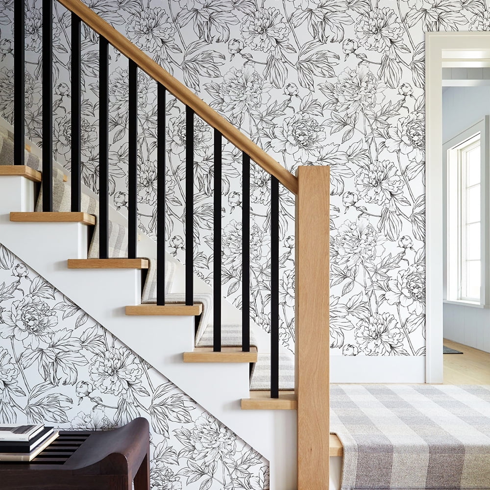 Xiayi Floral Linear Peel and Stick Wallpaper 56.7 Sq. ft