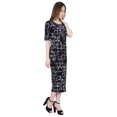 thumbnail image 3 of Moomaya Casual Party Bodycon Dresses For Women Printed Short Sleeve Midi Dress, 3 of 8