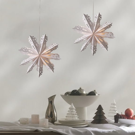 Tyidzon Christmas Snowflake Decorations White Paper Snowflakes Garland Hanging Snowflakes for Winter Wonderland Christmas Decorations Holiday Party