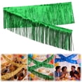 thumbnail image 2 of Foil Fringe Curtains Party Decorations, Tinsel Curtain Backdrop for Parties, Door Streamers, Glitter Streamer Fringe Backdrop for Birthday Decoration Wedding Graduation, Multicolor(Green,118x11.8"), 2 of 9