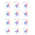 thumbnail image 1 of Pegatinas de unicornio para decoración de fiesta de cumpleaños de niñas, suministros de bricolaje, caja de regalo, etiqueta de botella, 24/48 Uds., 1 of 4