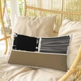 thumbnail image 4 of Brown Black Pillow Covers, Linen Long Throw Pillow Case, Farmhouse Striped Modern Abstract Art Holiday Pillow Protector Decorative Cushion Cover for Living Room/Bedroom 12" x 20", 4 of 8