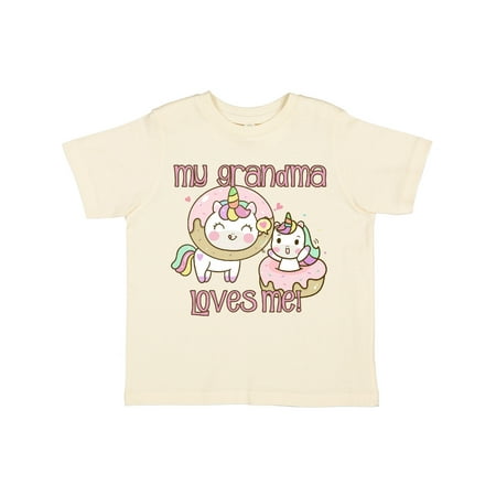 

Inktastic My Grandma Loves Me Unicorns Gift Toddler Boy or Toddler Girl T-Shirt