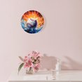 thumbnail image 3 of 10 Inch Wall Clock Battery Operated Silent Clock Decorative for Office, Kitchen, Outdoor, Living Room，Baseball in Water And Fire Print, 3 of 4