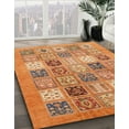 thumbnail image 3 of Ahgly Company Machine Washable Indoor Round Abstract Orange Area Rugs, 7' Round, 3 of 7