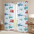 thumbnail image 2 of Erosebridal Colorful Cartoon Airplane Blackout Curtains Set of 2 (52x84 Each),Multicolor Aircraft Theme Window Curtains For Boys Kids, 2 of 7