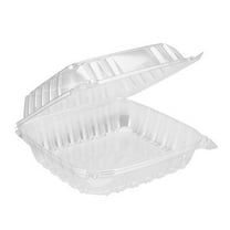Dart Solo Dart 8" x 8"x 3" Clear Plastic Hinged Food Take-Out Container 1-Compartment (pack of 50)