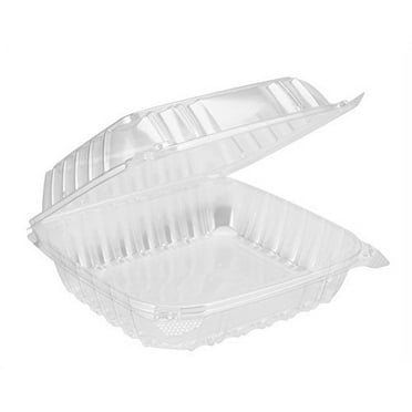 Dart Solo Dart 8" x 8"x 3" Clear Plastic Hinged Food Take-Out Container 1-Compartment (pack of 50)