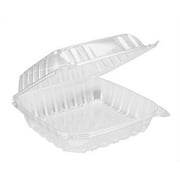 Dart Solo Dart 8" x 8"x 3" Clear Plastic Hinged Food Take-Out Container 1-Compartment (pack of 50)