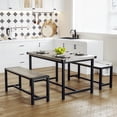 thumbnail image 1 of Jotoa 3-piece Industrial Dining Table Bench Set for 4, Space-Saving Rectangular Kitchen Table Set, Modern Dinette Table Set with Metal Legs for Small Spaces, Apartments, 1 of 6