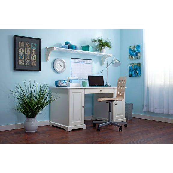 Expandable Closet Shelf - 66"-120" - Mounts to Floating Back Wall with 2 End Brackets - White