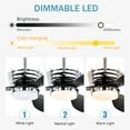 thumbnail image 6 of 52'' ABS Blades Ceiling Fan with Lights and DC Remote, DC Motor Modern Ceiling Fan with 3 ABS Fan Blades & 2 Down Rods, Indoor Ceiling Fan with Light for Bedroom,Living room, 6 of 9