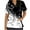 Black, variant on Women's Plus Size Floral Scrub Tops V-Neck Fun T Shirts Workwear Nurse Uniform Tee, 2 Pockets Stretch Tailored Fit Workwear, Anti-Wrinkle Medical Scrubs for Women