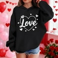 thumbnail image 3 of Sudadera con capucha y estampado de corazón de San Valentín, sudadera de manga larga para niños y niñas, chaqueta para niñas de talla mediana y grande., 3 of 7