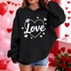 thumbnail image 3 of Sudadera con capucha y estampado de corazón de San Valentín, sudadera de manga larga para niños y niñas, chaqueta para niñas de talla mediana y grande., 3 of 7