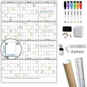 Dry Erase Wall Calendar - 38x26 Inches - Blank Undated Yearly Calendar - Whiteboard Premium Laminated Planner - Reusable Laminated Office Jumbo 12-Month Calendar (Vertical)$$Office