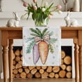 thumbnail image 2 of Easter Table Runner, Carrots Cotton Linen Kitchen Table Decoration Washable Dining Tabletop Runners for Home Party Decor 18x72 Inches, 2 of 9