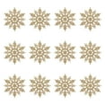 thumbnail image 2 of BGZLEU 12pcs Christmas Gold Snowflake Ornaments Plastic Glitter Snow Flakes Ornaments for Winter Christmas Tree Decorations Size Varies Craft Snowflakes, 2 of 6