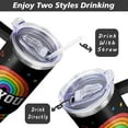 thumbnail image 3 of 40 Oz Pride Tumbler with Lid and Straw, Gift for Gay Coffee Mug for Men, Pride Rainbow Tumbler Lgbtq Gift for Men Women, Gay Pride Gifts Stainless Steel Pride Mug, Rainbow Cup Lesbian Gifts for Friend, 3 of 4