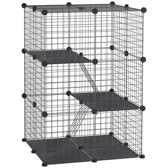 PawHut Rabbit Cage 39 Panels DIY Pet Playpen Small Animal Cage