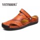 thumbnail image 2 of Sandalias de verano para hombre, sandalias romanas clásicas de cuero, 2022, zapatillas para exteriores, chanclas de goma para playa, sandalias de senderismo para hombre Tan Jianjun unisex, 2 of 2