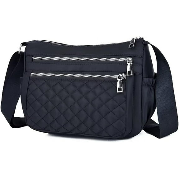 Ladies Casual Quilted Crossbody Waterproof Shoulder Bag Lightweight Pocket Book
