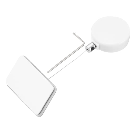 Uxcell 1.8 ft Retractable Cable Lock with Square Patch Remote Control Security Lock with Adjustable Cord Tether Anti Theft, White