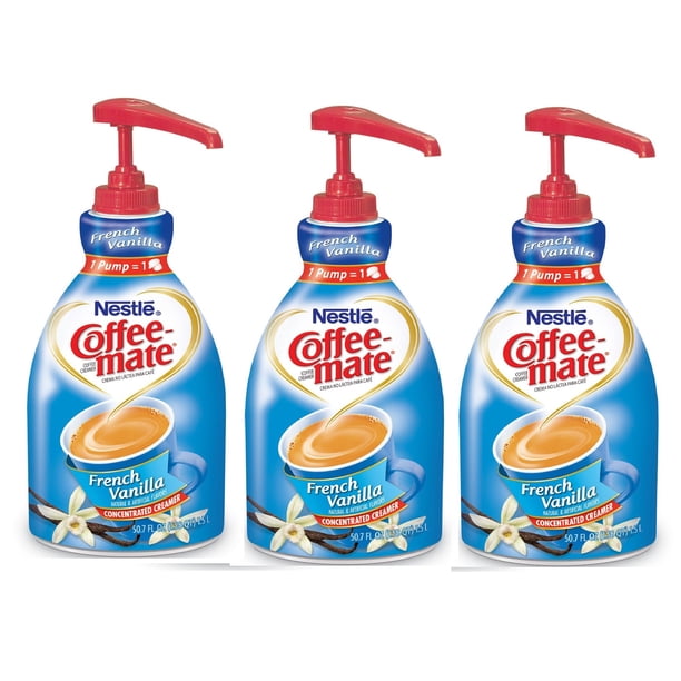 Download Nestle Coffee Mate Liquid Creamer Pump 3 Pack 1 5 Liter Approximately 300 Servings French Vanilla Walmart Com Walmart Com