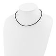 thumbnail image 3 of Auriga Fine Jewelry 14K Yellow Gold 2mm 18in Black Leather Cord Necklace 18inch for Women, 3 of 8