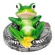 thumbnail image 1 of Adornos de estanque de ranas de resina que no destiñen, flotador fácil de agua, estatua de jardín de rana flotante para el hogar, jardín, patio, rana tumbada en el neumático, 1 of 10