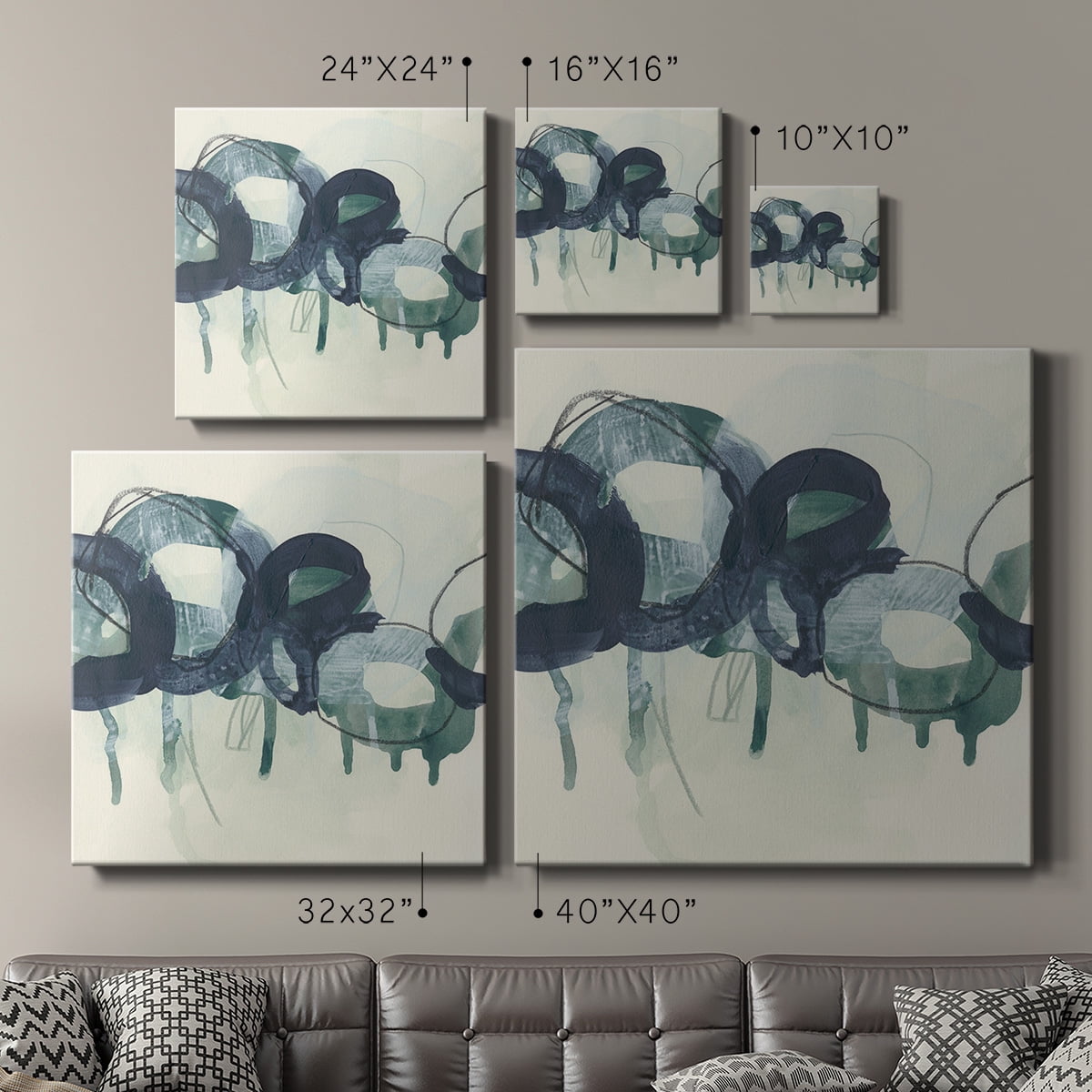 Wexford Home Chainlink Verdigris I-Premium Gallery Wrapped Canvas, 24" x 24" - Ready to Hang
