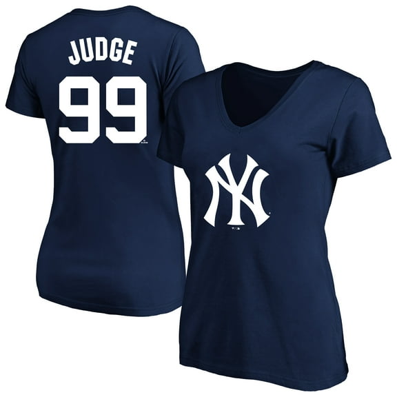 Women's-Profile Aaron Judge Navy New York Yankees Plus Size Name & Number V-Neck T-Shirt
